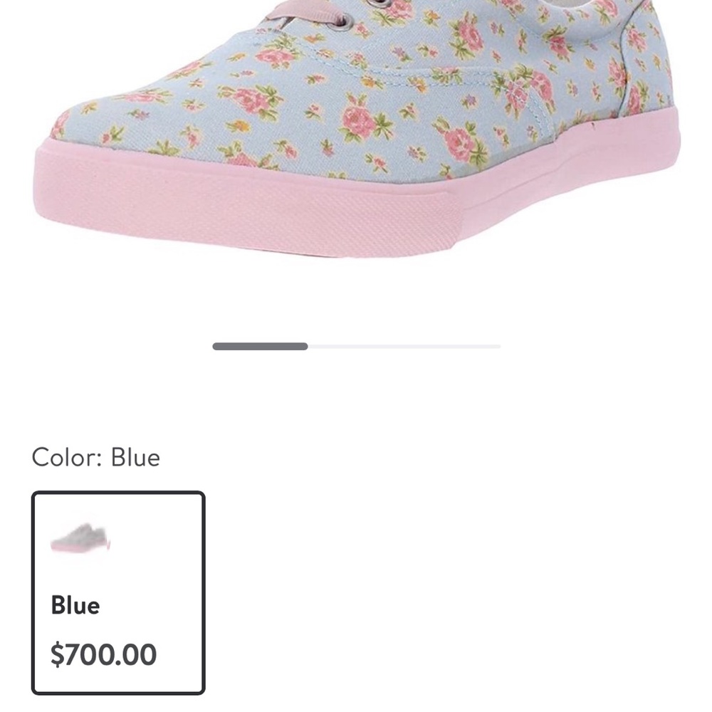 Ralph Lauren Polo Light Blue and Pink Floral Canvas Baby Shoes size 3 GUC - Picture 2 of 12